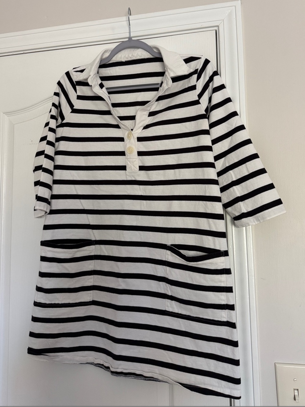 Black & White Striped Nautical Cover-Up